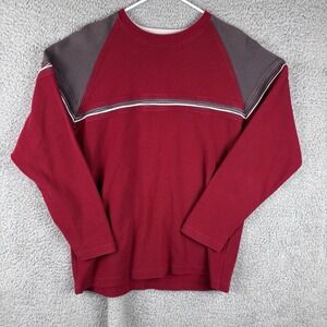 Vintage Point Zero Sweater Mens XL Red 90s Y2K Skater Grunge Red Gray